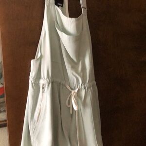 Mint Green Suspender shorts.  Zipped side pockets.  Drawstring waist.